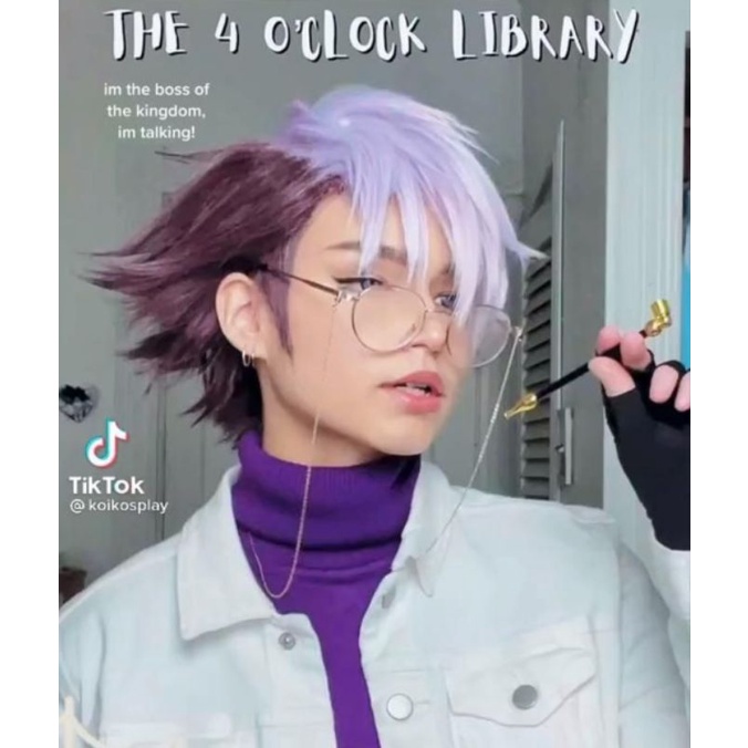 [sẵn] Wig/tóc giả Tsuchigomori Sensei - Jibaku shounen hanako-kun màu nâu tím [Miu Cosplay]