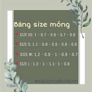 NailBox Móng Úp Thiết Kế Trắng- Đen M03 - size và form móng ib
