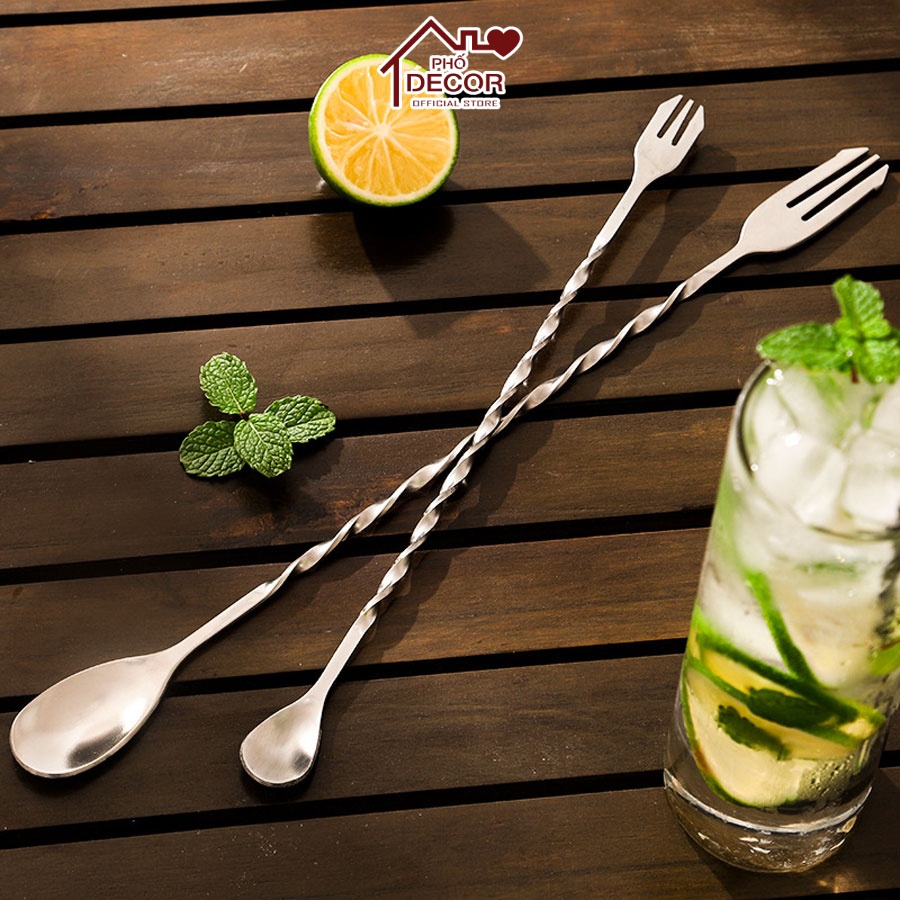 Que Khuấy Phố Decor Pha Chế Rượu, Cocktail, Cà Phê, Sinh Tố, An Toàn Chất Liệu Inox