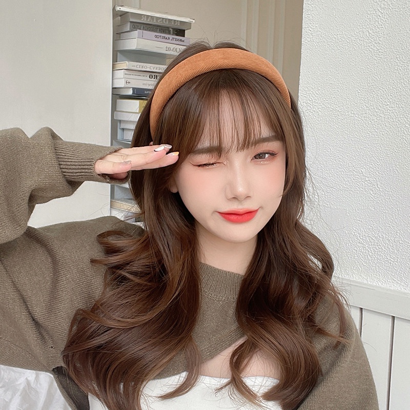 Băng Đô Cài Tóc Màu Cà Phê Phong Cách Retro Hàn Quốc Mới 2021