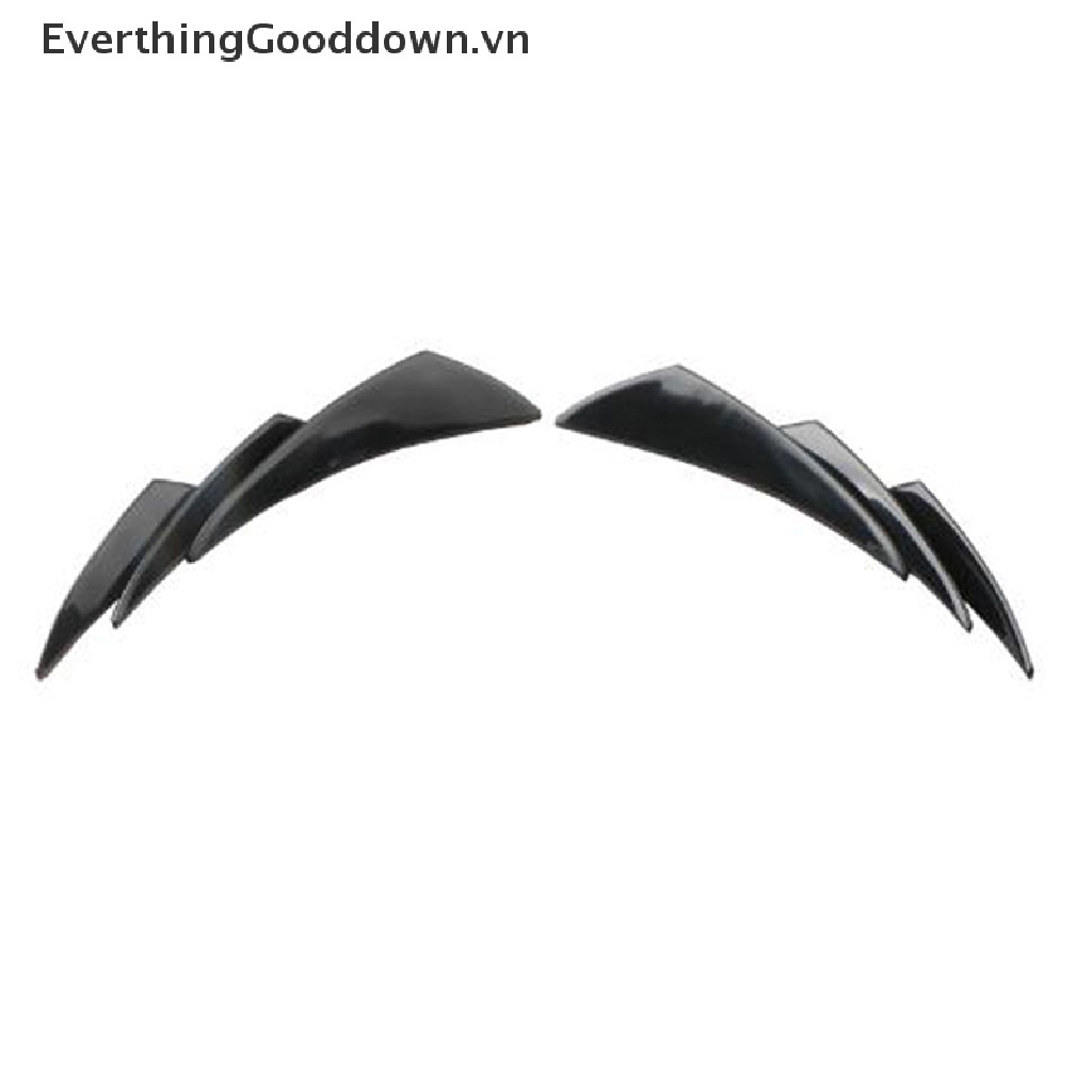 Everthinggooddown Set 6 Thanh Cản Trước Thân Xe Hơi Màu Đen Bóng