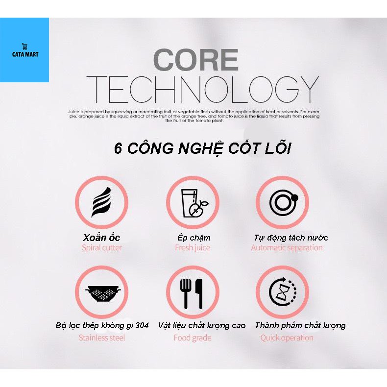 [ CÓ BẢO HÀNH] MÁY ÉP CHẬM TRÁI CÂY HOA QUẢ MEET JUICE vắt kiệt bã, tự động tách nước - LB96211 - 1644SP