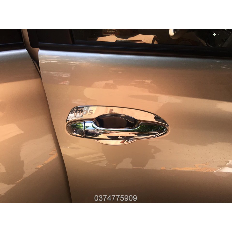 Ốp tay - hõm cửa Vios 2006 - 2019, mạ crom sang trọng