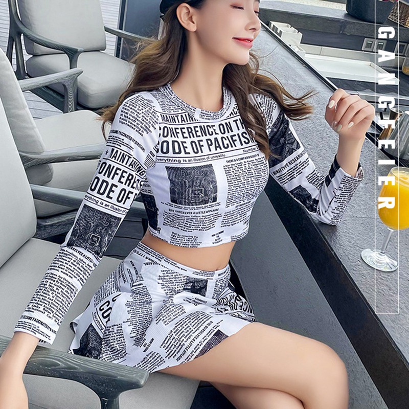 Bộ Đồ Bơi 2 Mảnh In Họa Tiết Chữ Phong Cách Retro Quyến Rũ Cho Nữ | BigBuy360 - bigbuy360.vn