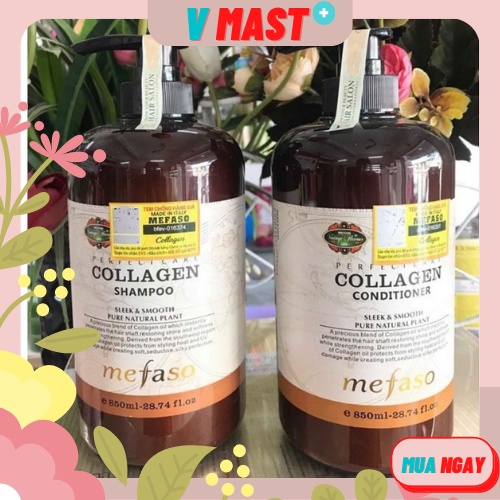 Bộ Dầu Gội Xả Collagen Mefaso Giúp Bổ Sung Độ ẩm, Tăng Sự Đàn Hồi, Dẻo Dai Của Sợi Tóc