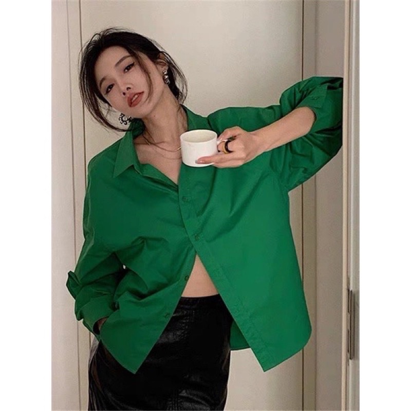 Áo Sơ mi nhiều sắc màu chất thô mềm mịn dày dáng rộng mặc khoác hoặc sơ vin thoải mái đi học đi chơi công sở