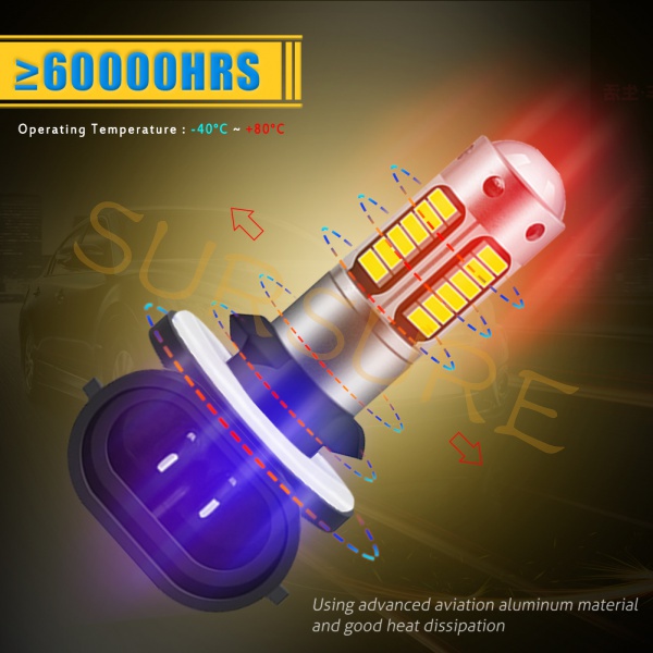 Set 2 Đèn Pha LED Sương Mù Ánh Sáng Trắng H27 881 880 DC12V 1200LM 6000K Dành Cho Ô Tô