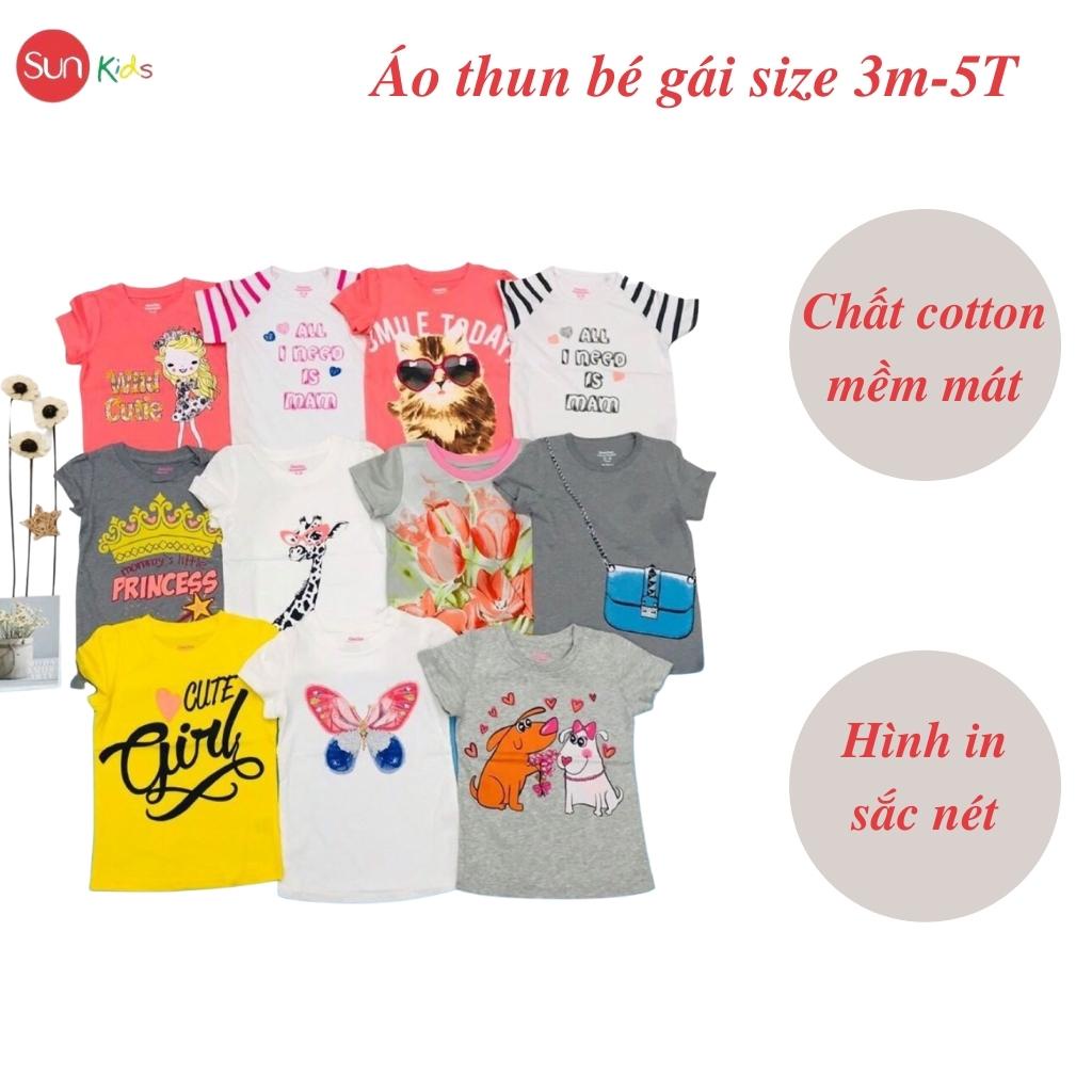 Áo thun cho bé gái, áo phông bé gái chất cotton mềm mát, size 3m - 5 tuổi - SUNKIDS