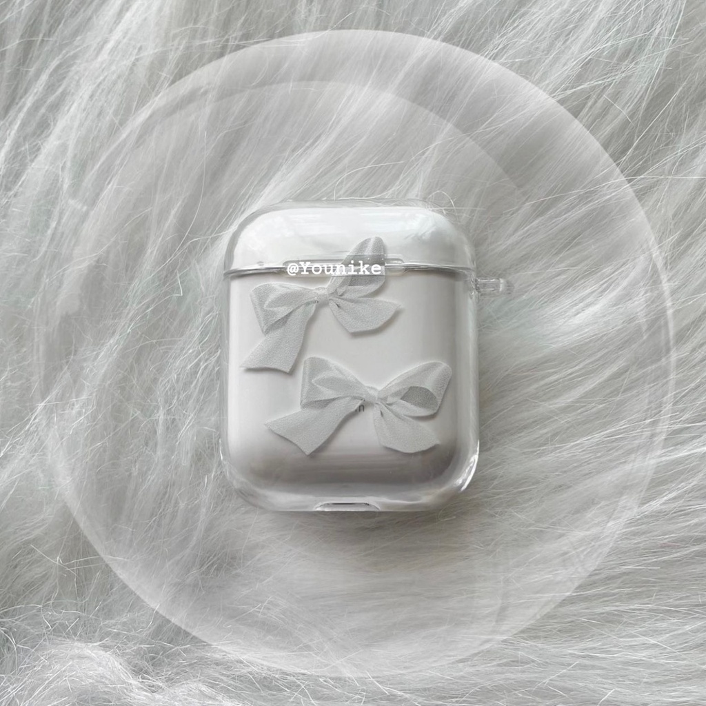 Ốp Hộp Đựng Tai Nghe Nhét Tai Hình Nơ Cho airpods pro3 1/2