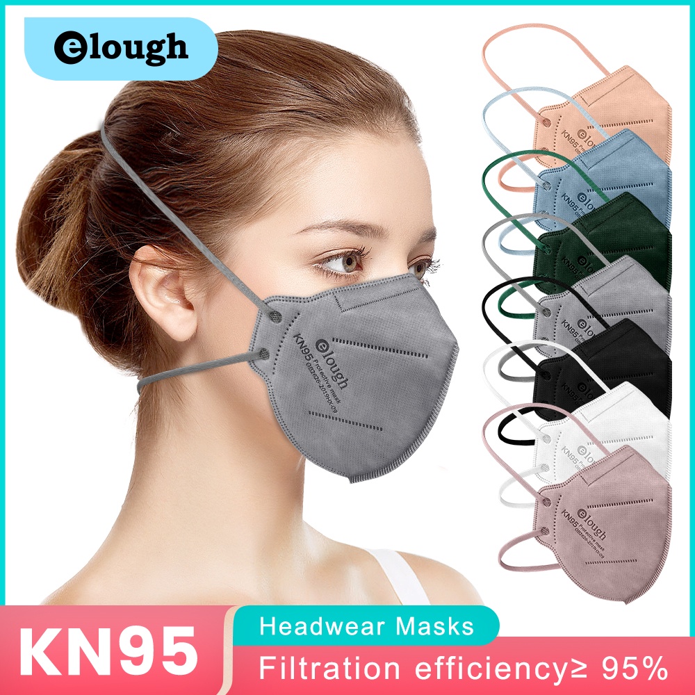 Set 10/20/30/50 khẩu trang KN95 chống bụi FFP2 CE 5 lớp sử dụng tiện lợi dành cho người lớn