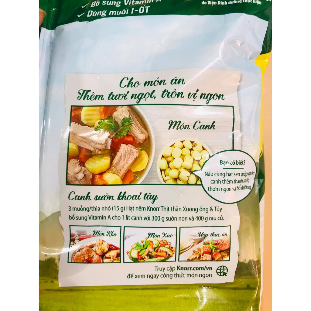 Hạt nêm thịt thăn, xương ống, tủy Knorr gói 900g