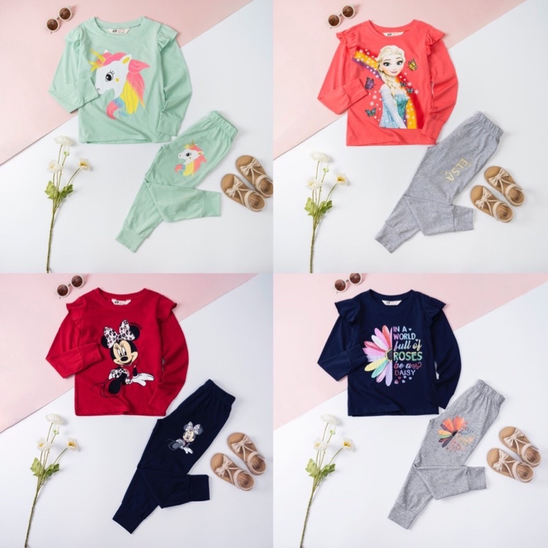 Bộ thun cotton dài tay bé gái size đại mềm mịn 17-45kg