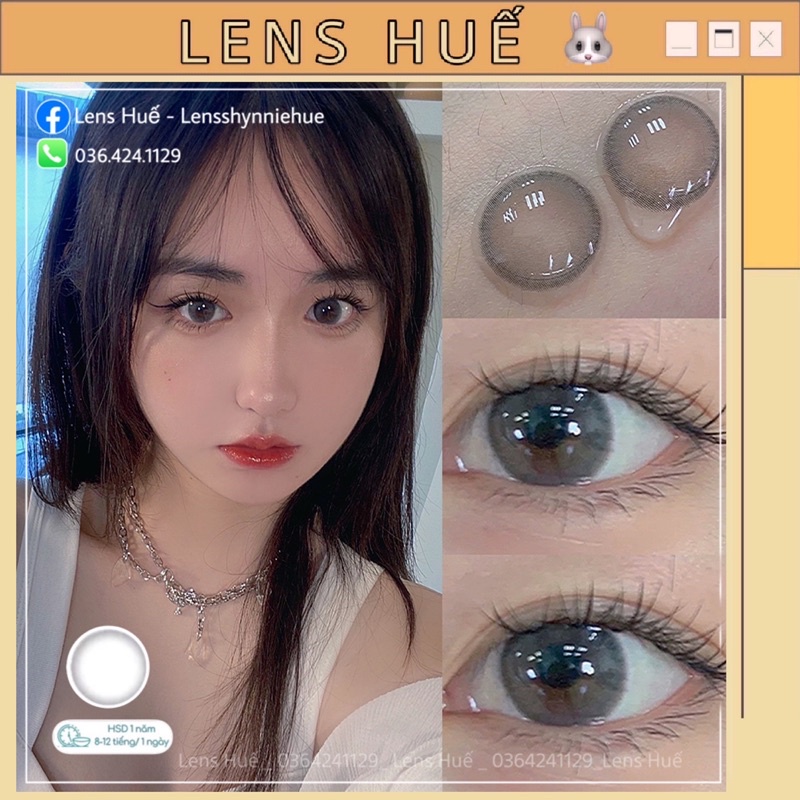 (HÀNG CÓ CẬN)✨Lens xám sữa tự nhiên - phù hợp chụp kỉ yếu, đi chơi makeup nhẹ nhàng - Lens HuếN
