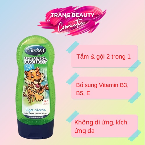 Sữa Tắm BUBCHEN 2IN1 Màu Xanh Hổ Con