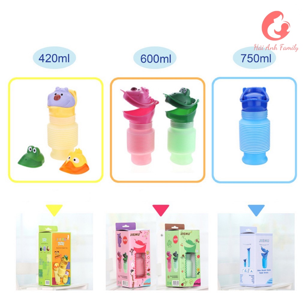 Bình đi tiểu mini cho bé trai, bé gái [Thuận tiện khi cho bé đi chơi, xe hơi, đi du lịch]