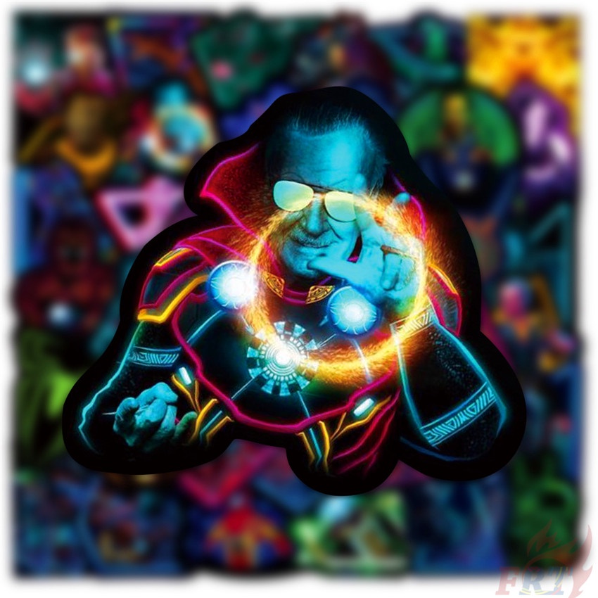 ❉ Bộ 03 Miếng Dán Trang Trí Hình Siêu Anh Hùng Marvel Màu Neon ❉ Bộ 50 Sticker Dán Ván Trượt Thời Trang