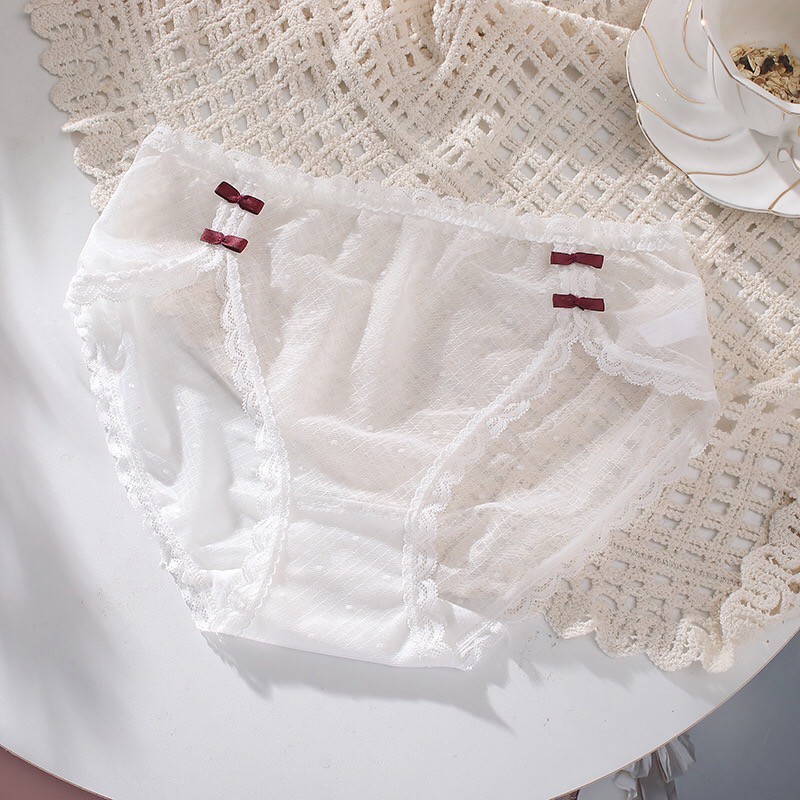 QUẦN LÓT REN LƯỚI PHỐI NƠ XINH XẮN THOÁNG MÁT FREE SIZE Q830 | BigBuy360 - bigbuy360.vn