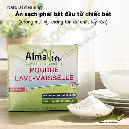 Bột rửa bát chén không mùi Almawin 1250g dùng cho máy rửa bát