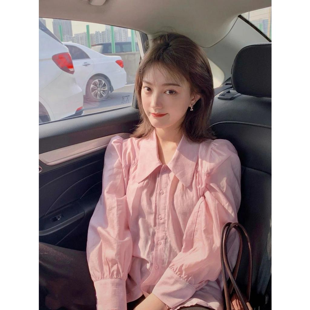 Áo Sơ Mi Tay Dài Màu Hồng Thời Trang Cho Nữ 61514 61514