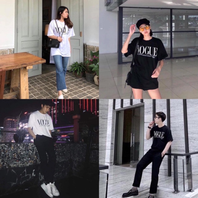 Áo Thun Xuất Hàn Vouge Tee Couple T-Shirt ( Nam- Nữ)