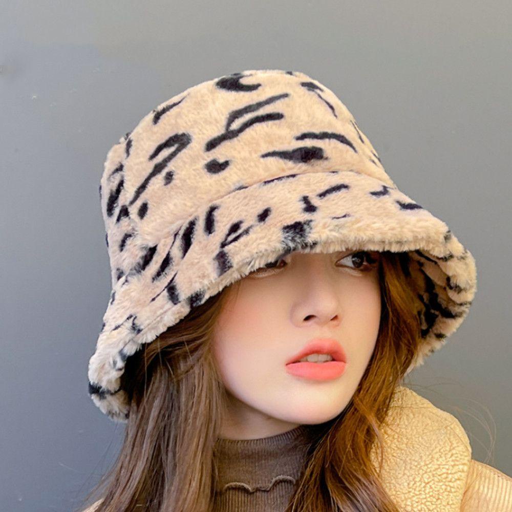 ME Mũ Bucket Lông Giả Mềm Mại Giữ Ấm Mùa Đông