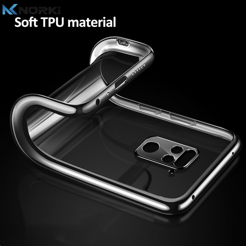 Ốp Điện Thoại Silicone Mềm Trong Suốt Viền Mạ Màu Cho Xiaomi Redmi Note 12 12Pro 9 9S 9Pro Max 8 8Pro