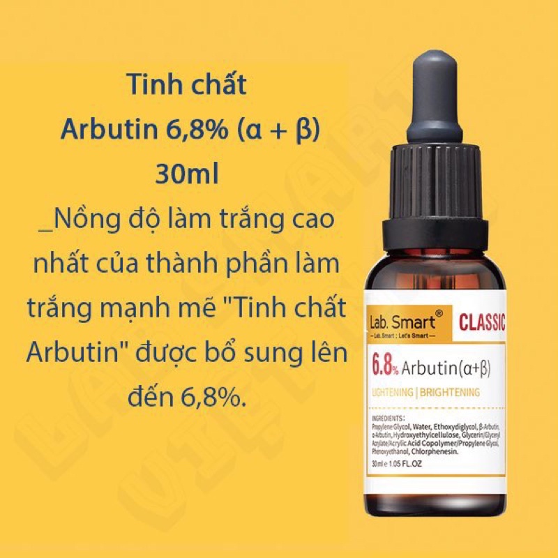 [Mã COSDAY -50K đơn 150K] Tinh chất serum [VÀNG CLASSIC] 6.8% ARBUTIN trắng da, sáng da 30ml DrHsieh LabSmart Đài loan