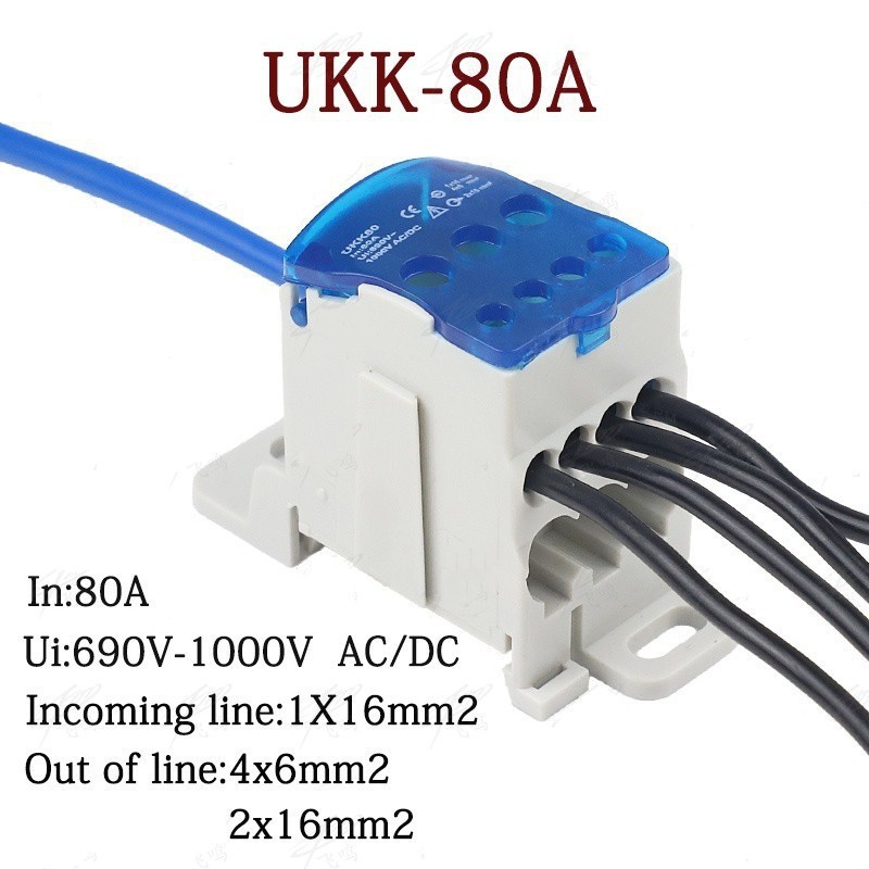 1 Hộp Phân Phối Dây Điện Ukk80A 1 In Many Out Din