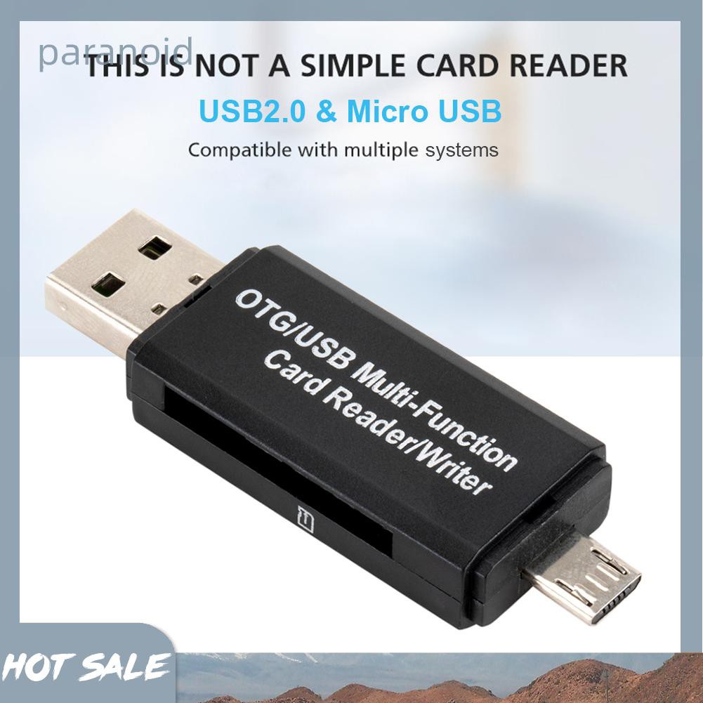 Đầu Đọc Thẻ Nhớ 2 Trong 1 OTG USB 2.0 Micro USB SD TF | BigBuy360 - bigbuy360.vn