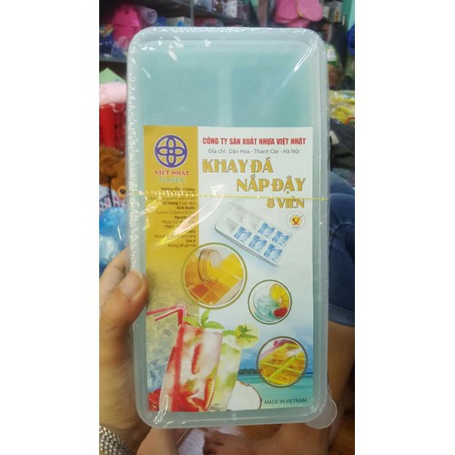 [Ảnh thật] [Chính hãng] Khay đá dẻo 8 viên Việt Nhật có nắp đậy tiện lợi dùng để trữ đông thực phẩm cho bé