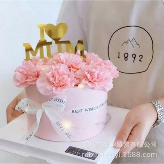 Phụ kiện cắm bánh kem trang trí chữ "I Love Mom / I Love Dad" xinh xắn