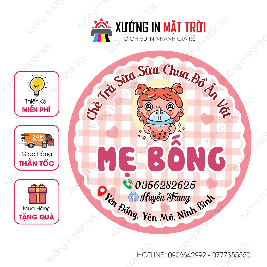 In tem dán, sticker khổ a3, thiết kế theo yêu cầu!
