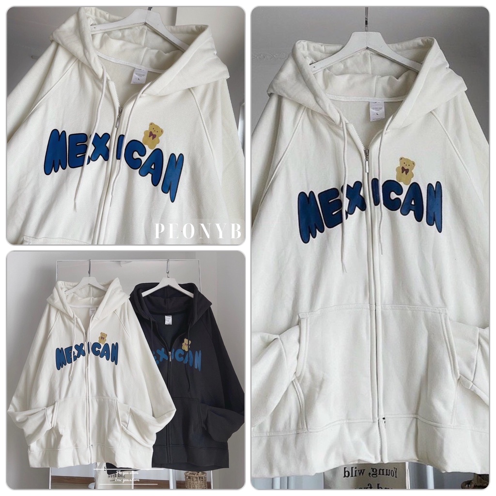 [ RẺ VÔ ĐỊCH] Áo Khoác Nỉ Ngoại Mexican Unisex - Hoodie zip form rộng tay bồng kiểu dáng nam nữ | BigBuy360 - bigbuy360.vn