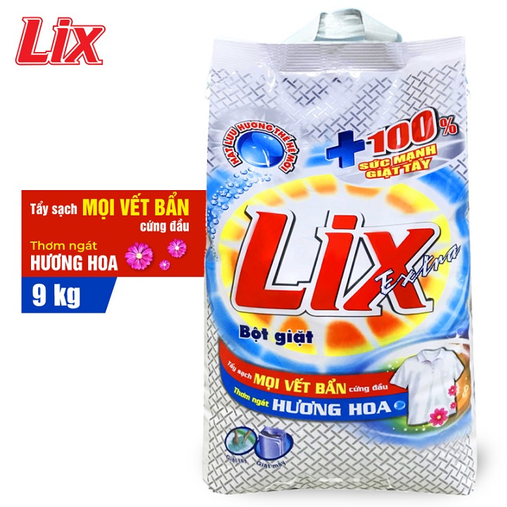 Bột giặt Lix Extra hương hoa 9Kg (EB010)