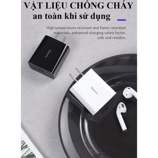 [1 cổngTypeC-18W]Đầu sạc nhanh Baseus Speed Mini TC-012PD