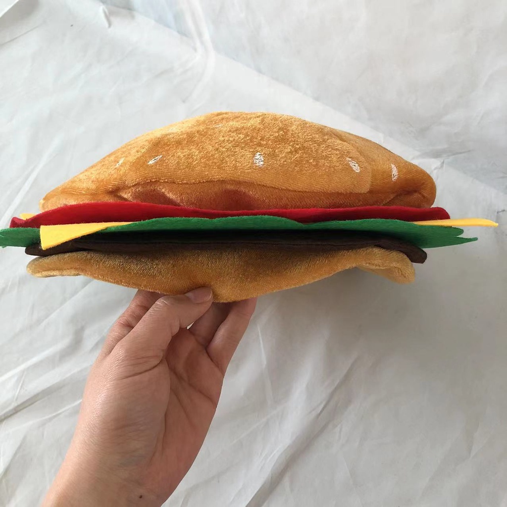 Nón Hình Bánh Hamburger Hoạt Hình Xinh Xắn Dùng Để Hóa Trang