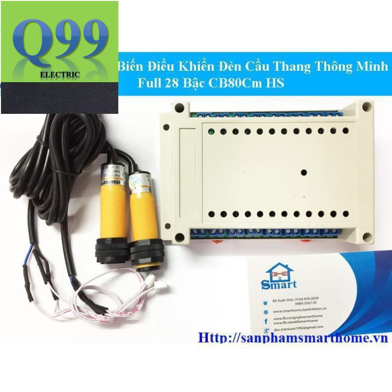 [Siêu rẻ] Bộ Cảm Biến Điều Khiển Đèn Cầu Thang Thông Minh Full 28 Bậc CB80Cm HS