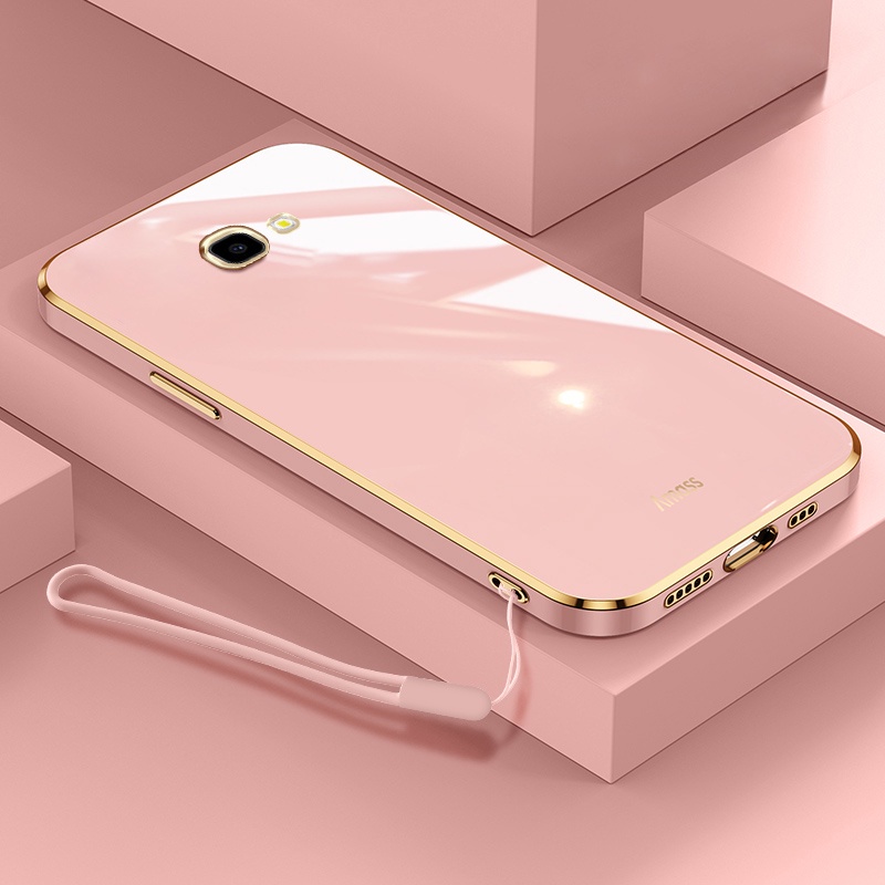 Ốp Điện Thoại Silicon Mạ Màu Kèm Dây Đeo Cho Samsung Galaxy J6 Plus J6+ J6 Prime J7 Prime J2 Prime J4+ J4 Prime