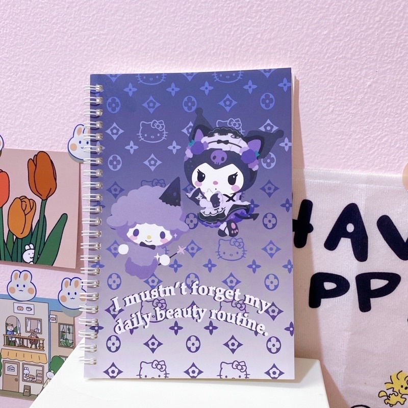 Sổ lò xo A5 60 trang Kuromi Cinnamoroll Melody Sanrio