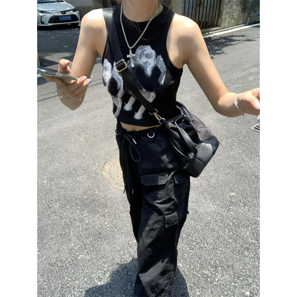 Áo Ba Lỗ Dáng Ôm In Họa Tiết Retro Mỹ 64247