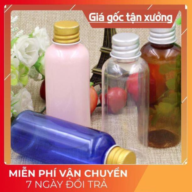 Chai nắp vặn nhôm xanh dương 100ml - chai lọ mỹ phẩm