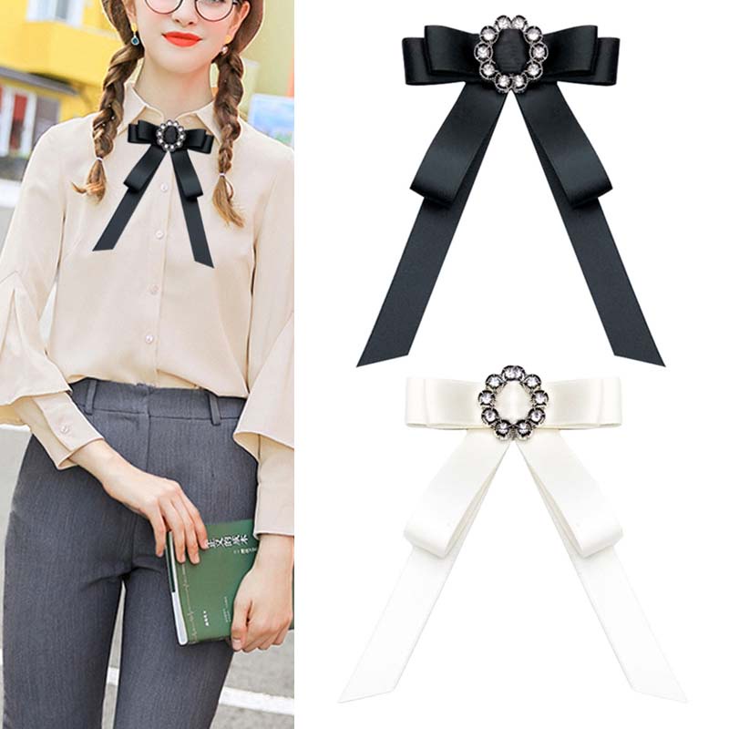 Ghim Cài Áo Hình Nơ Đính Đá Pha Lê Thời Trang Cho Nữ