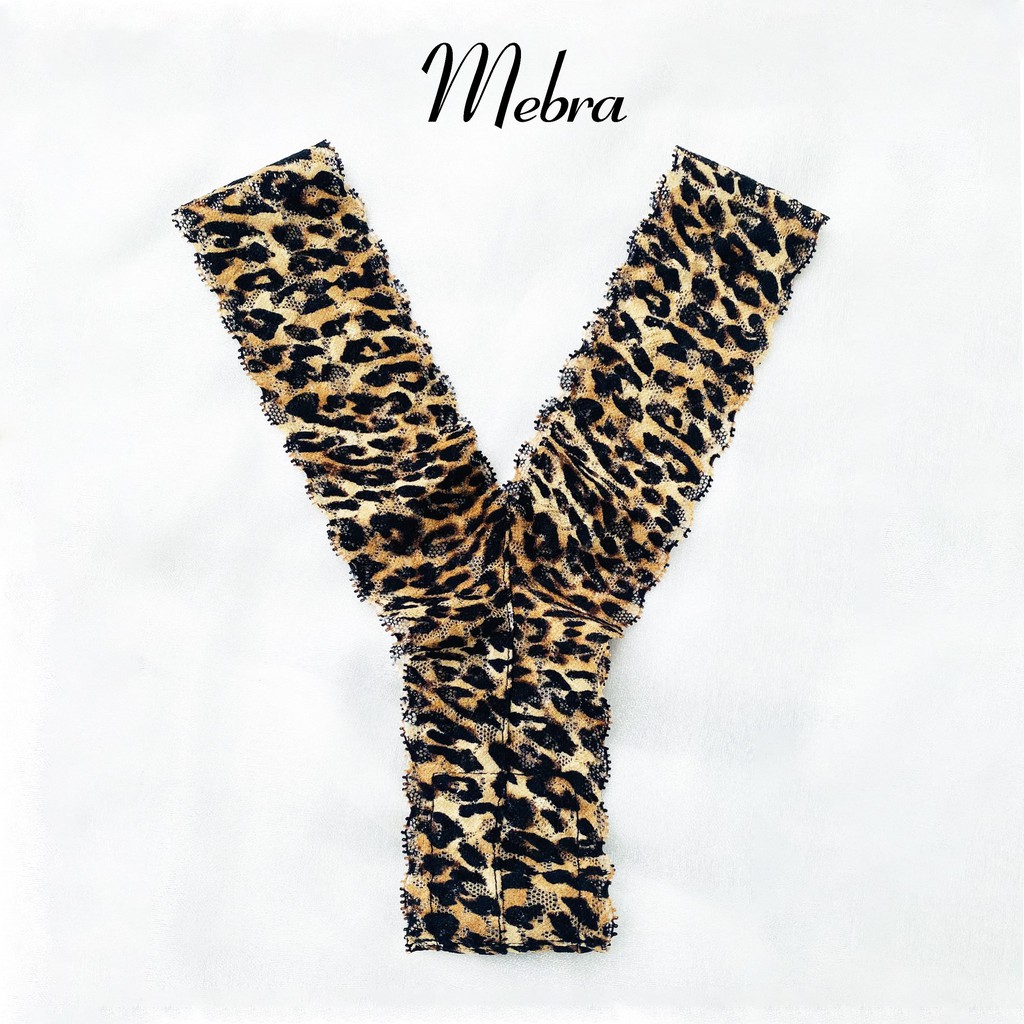 Quần lót ren sexy kiểu chữ Y hoạ tiết da beo gợi cảm thương hiệu Mebra _ QY041