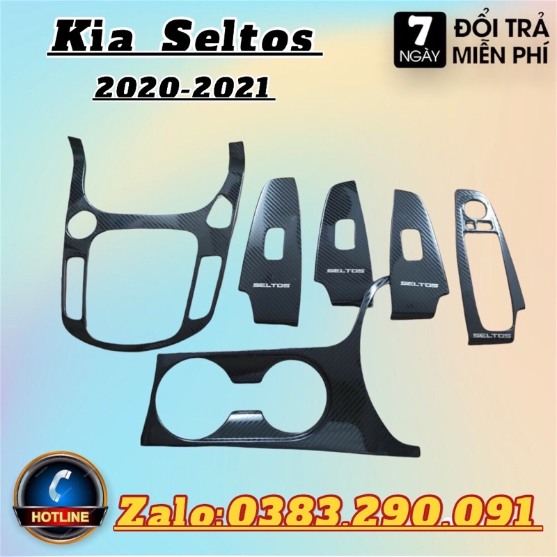 Ốp nội thất Kia Seltos 2020 - 2022 mẫu carbon