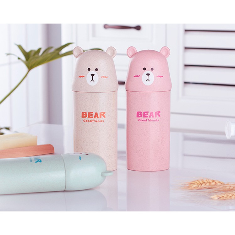 HỘP ĐỰNG BÀN CHẢI , KEM ĐÁNH RĂNG HÌNH BEAR TRÁNH BỤI BẨN VI KHUẨN XÂM NHẬP