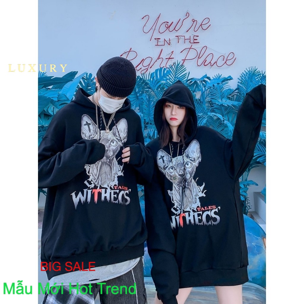 [ Sai Hàng Hoàn 100% Tiền } Áo khoác nỉ Hoodie KN16 in hình phù thuỷ Withecs
