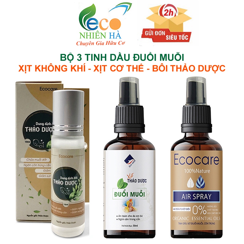 Tinh dầu đuổi muỗi ECOCARE, tinh dầu thiên nhiên xịt không khí, xịt cơ thể, bôi thảo dược