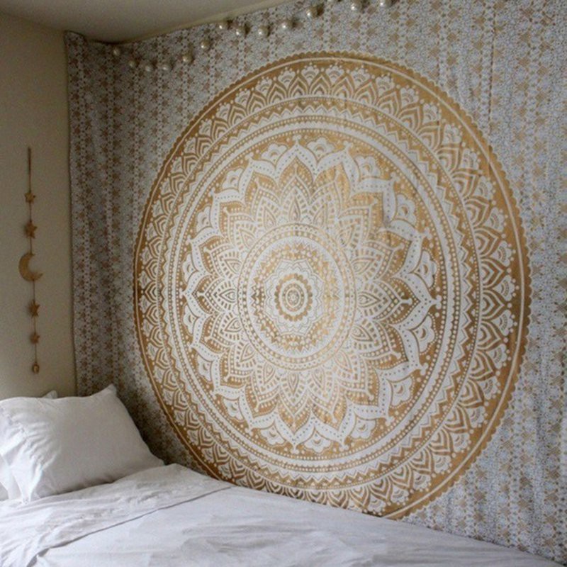 Thảm treo tường trang trí đa năng in hoa văn Mandala