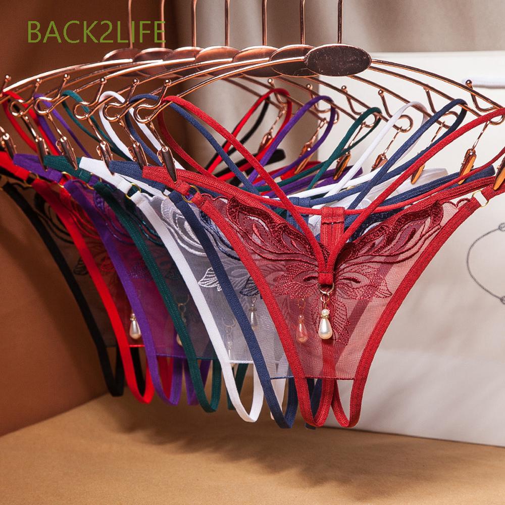 Quần Lót Lọt Khe Phối Ren Đính Ngọc Trai Gợi Cảm Cho Nữ