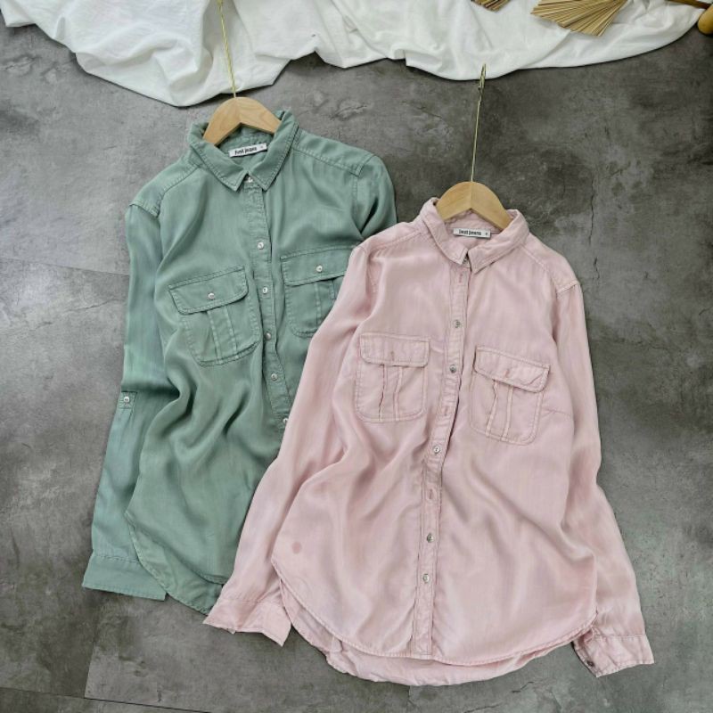 Áo Sơ mi jean nữ dài tay nhiều màu hàng Quảng Châu